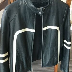 Leather racing style jacket